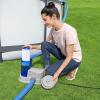 imageBestway 58671E Flowclear 2500 Gallon Transparent Filter Pump for Above Ground Swimming Pools with Adaptors and Energy Saving PlugBlue