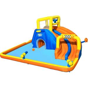 imageBestway H2OGO Turbo Splash Water Zone Mega Water Park  Inflatable Slide Climbing Wall Splash Pool  Great for Kids Ages 5Super Speedway