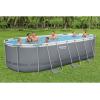 imageBestway Power Steel 18 x 9 x 48quot Oval Metal Frame Above Ground Outdoor Swimming Pool Set with 1500 GPH Filter Pump Ladder and Pool Cover