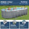 imageBestway Power Steel 18 x 9 x 48quot Oval Metal Frame Above Ground Outdoor Swimming Pool Set with 1500 GPH Filter Pump Ladder and Pool Cover