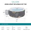 imageBestway SaluSpa Aruba AirJet Large Round 2 to 3 Person Inflatable Hot Tub Portable Outdoor Spa with 110 AirJets and EnergySense Cover GreyAruba
