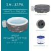 imageBestway SaluSpa Aruba AirJet Large Round 2 to 3 Person Inflatable Hot Tub Portable Outdoor Spa with 110 AirJets and EnergySense Cover GreyAruba