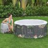 imageBestway SaluSpa Aruba AirJet Large Round 2 to 3 Person Inflatable Hot Tub Portable Outdoor Spa with 110 AirJets and EnergySense Cover GreyAruba