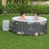 imageBestway SaluSpa Aruba AirJet Large Round 2 to 3 Person Inflatable Hot Tub Portable Outdoor Spa with 110 AirJets and EnergySense Cover GreyAruba