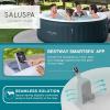 imageBestway SaluSpa Aruba AirJet Large Round 2 to 3 Person Inflatable Hot Tub Portable Outdoor Spa with 110 AirJets and EnergySense Cover GreyDeep Blue
