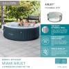 imageBestway SaluSpa Aruba AirJet Large Round 2 to 3 Person Inflatable Hot Tub Portable Outdoor Spa with 110 AirJets and EnergySense Cover GreyDeep Blue