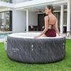 imageBestway SaluSpa Fiji AirJet Large Round 2 to 4 Person Inflatable Hot Tub Portable Outdoor Spa with 120 AirJets and EnergySense Cover GreyBoracay