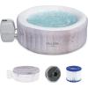 imageBestway SaluSpa Fiji AirJet Large Round 2 to 4 Person Inflatable Hot Tub Portable Outdoor Spa with 120 AirJets and EnergySense Cover GreyCancun