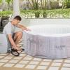 imageBestway SaluSpa Fiji AirJet Large Round 2 to 4 Person Inflatable Hot Tub Portable Outdoor Spa with 120 AirJets and EnergySense Cover GreyCancun
