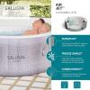imageBestway SaluSpa Fiji AirJet Large Round 2 to 4 Person Inflatable Hot Tub Portable Outdoor Spa with 120 AirJets and EnergySense Cover GreyCancun