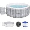 imageBestway SaluSpa Fiji AirJet Large Round 2 to 4 Person Inflatable Hot Tub Portable Outdoor Spa with 120 AirJets and EnergySense Cover GreyFiji