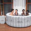 imageBestway SaluSpa Fiji AirJet Large Round 2 to 4 Person Inflatable Hot Tub Portable Outdoor Spa with 120 AirJets and EnergySense Cover GreyFiji