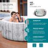 imageBestway SaluSpa Fiji AirJet Large Round 2 to 4 Person Inflatable Hot Tub Portable Outdoor Spa with 120 AirJets and EnergySense Cover GreyFiji