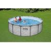 imageBestway Steel Pro MAX 14 Foot x 48 Inch Round Metal Frame Above Ground Outdoor Swimming Pool Set with 1000 Filter Pump Ladder and Cover Gray14 x 48  Stone Print