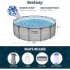 imageBestway Steel Pro MAX 14 Foot x 48 Inch Round Metal Frame Above Ground Outdoor Swimming Pool Set with 1000 Filter Pump Ladder and Cover Gray14 x 48  Stone Print