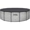 imageBestway Steel Pro MAX 14 Foot x 48 Inch Round Metal Frame Above Ground Outdoor Swimming Pool Set with 1000 Filter Pump Ladder and Cover Gray14 x 48  Stone Print