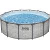 imageBestway Steel Pro MAX 14 Foot x 48 Inch Round Metal Frame Above Ground Outdoor Swimming Pool Set with 1000 Filter Pump Ladder and Cover Gray14 x 48  Stone Print