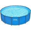 imageBestway Steel Pro MAX 14 Foot x 48 Inch Round Metal Frame Above Ground Outdoor Swimming Pool Set with 1000 Filter Pump Ladder and Cover Gray15 x 48  Blue