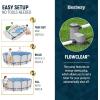 imageBestway Steel Pro MAX 14 Foot x 48 Inch Round Metal Frame Above Ground Outdoor Swimming Pool Set with 1000 Filter Pump Ladder and Cover Gray16 x 48  Gray