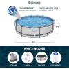 imageBestway Steel Pro MAX 14 Foot x 48 Inch Round Metal Frame Above Ground Outdoor Swimming Pool Set with 1000 Filter Pump Ladder and Cover Gray16 x 48  Gray