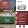 imageColeman Palm Springs EnergySense AirJet Inflatable Hot Tub Spa 77quot x 28quot  Portable Hot Tub with 2 Covers 1 EnergyEfficient Thermal Cover and 1 Standard Cover  Fits Up to 46 Persons  Green4 Capacity Forest Green