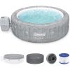 imageBestway Coleman Sicily AirJet Large Round 5 to 7 Person Inflatable Hot Tub Portable Outdoor Spa with 180 AirJets and EnergySense Cover GreySicily EnergySense