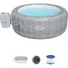 imageBestway SaluSpa Honolulu AirJet Large Round 4 to 6 Person Inflatable Hot Tub Portable Outdoor Spa with 140 AirJets and EnergySense Cover GreyEnergy Efficient