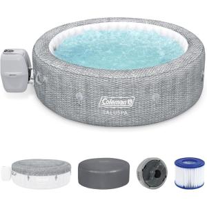 imageBestway Coleman Sicily AirJet Large Round 5 to 7 Person Inflatable Hot Tub Portable Outdoor Spa with 180 AirJets and EnergySense Cover GreySicily EnergySense