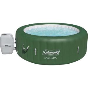 imageColeman Palm Springs EnergySense AirJet Inflatable Hot Tub Spa 77quot x 28quot  Portable Hot Tub with 2 Covers 1 EnergyEfficient Thermal Cover and 1 Standard Cover  Fits Up to 46 Persons  Green4 Capacity Forest Green
