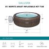 imageBestway SaluSpa St Moritz AirJet 5 to 7 Person Inflatable Hot Tub Round Portable Outdoor Spa with 180 AirJets and EnergySense Energy Saving CoverBrown