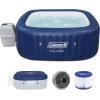 imageColeman Hawaii AirJet Large Square 4 to 6 Person Inflatable Hot Tub Portable Outdoor Spa with 140 AirJets and EnergySense Cover GreyBlue