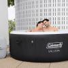 imageColeman Ponderosa AirJet 2 to 4 Person Inflatable Hot Tub Round Portable Outdoor Spa w 120 AirJets ampamp EnergySense Energy Saving Cover OrangeBlack