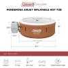 imageColeman Ponderosa AirJet 2 to 4 Person Inflatable Hot Tub Round Portable Outdoor Spa w 120 AirJets ampamp EnergySense Energy Saving Cover OrangeOrange