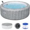 imageBestway SaluSpa St Moritz AirJet 5 to 7 Person Inflatable Hot Tub Round Portable Outdoor Spa with 180 AirJets and EnergySense Energy Saving CoverGray