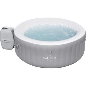 imageBestway SaluSpa San Diego UltraFit EnergySense Inflatable Hot Tub Spa 77quot x 26quot  Portable Hot Tub with EnergyEfficient Cover and Builtin Pump  Fits Up to 46 Persons  Brown WoodSt Lucia EnergySense