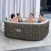 imageBestway SaluSpa AirJet Inflatable Square Hot Tub with Set of 6 Underwater Non Slip Pool and Spa Seat with Adjustable Legs Gray