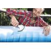 imageBestway SaluSpa AllinOne 3 Piece Maintenance Cleaning Tool Accessory Set with Scrub Brush Mitt and Skimmer Net for Hot Tub and Spa