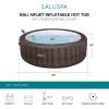 imageBestway SaluSpa Bali Smart AirJet Inflatable Hot Tub Round Portable 57 Person Spa with 180 AirJets App Control and EnergySense Cover Brown Rattan
