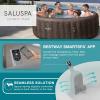 imageBestway SaluSpa Bali Smart AirJet Inflatable Hot Tub Round Portable 57 Person Spa with 180 AirJets App Control and EnergySense Cover Brown Rattan