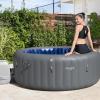 imageBestway SaluSpa Santorini HydroJet 5 to 7 Inflatable Round Portable Outdoor Spa with 180 Soothing Jets and Cover GrayStandard