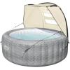 imageBestway SaluSpa Windproof UV Protection Sun Shade Canopy Attachment Accessory with Mesh Windows for Round Inflatable Hot Tub Spas Canopy Only