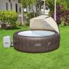 imageBestway SaluSpa Windproof UV Protection Sun Shade Canopy Attachment Accessory with Mesh Windows for Round Inflatable Hot Tub Spas Canopy Only