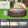 imageBestway SaluSpa Windproof UV Protection Sun Shade Canopy Attachment Accessory with Mesh Windows for Round Inflatable Hot Tub Spas Canopy Only
