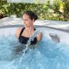 imageSaluSpa Battery Powered Color Changing LED Soothing Spa Waterfall Accessory with Sicily AirJet Inflatable Hot Tub with 180 Soothing Jets Gray
