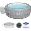 imageBestway 46 Person SaluSpa Honolulu AirJet Inflatable Hot Tub Spa 77quot x 28quot Round Portable Spa with 140 Soothing Jets and Insulated Cover