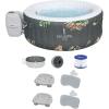 imageBestway SaluSpa Aruba AirJet Inflatable Hot Tub with 110 Soothing Jets Gray  Spa Seat 2 Pack  Headrest Pillows 2 Pack