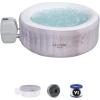 imageBestway SaluSpa Cancun AirJet Inflatable Hot Tub with 120 Soothing Jets  Bestway SaluSpa Underwater Non Slip Pool and Spa Seat with Adjustable Legs