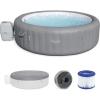 imageBestway SaluSpa Grenada AirJet 6 to 8 Person Inflatable Hot Tub Round Portable Outdoor Spa with 190 Soothing AirJets and Cover GrayStandard