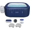 imageBestway SaluSpa Hawaii AirJet 6 Person Square Inflatable Hot Tub w140 Jets ampamp EnergySense Cover Blue ampamp Non Slip Seat wAdjustable Legs Gray 2 Pack