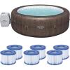 imageBestway SaluSpa St Moritz AirJet 6 Person Inflatable Portable Hot Tub and 6 Coleman SaluSpa Type VI Replacement Filter Cartridges